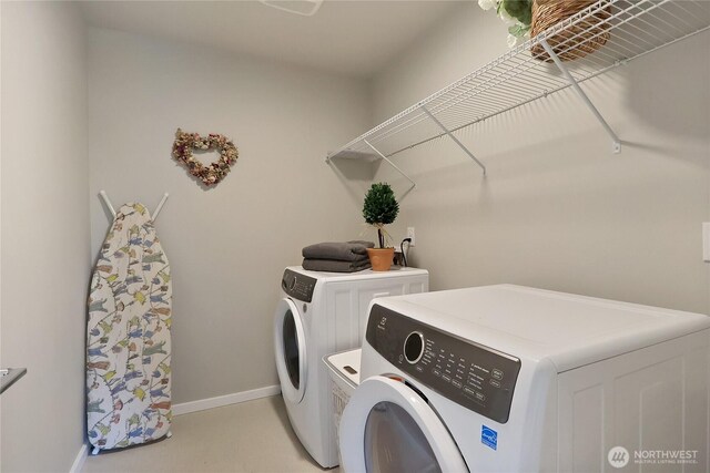 4615 SW Olivine Dr SW, Port Orchard, WA 98367 - laundry room featuring washer and clothes dryer and baseboards