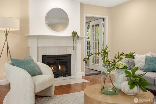 7089 NE Bay Hill Rd, Bainbridge Island, WA 98110 - living room with wood finished floors and a fireplace