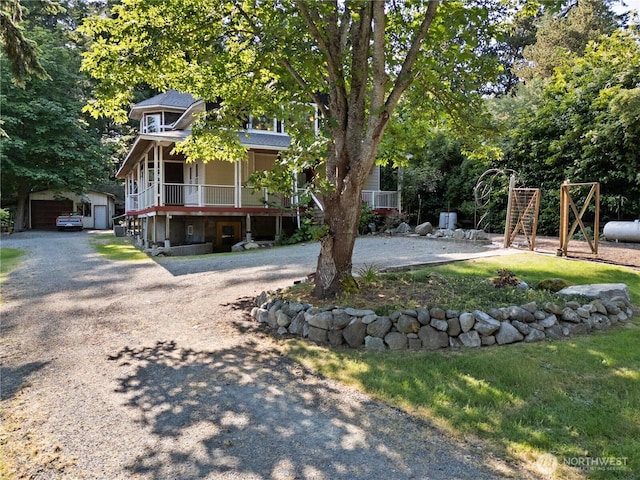7554 Guemes Island Rd, Anacortes, WA 98221 - view of front facade featuring an outbuilding and driveway