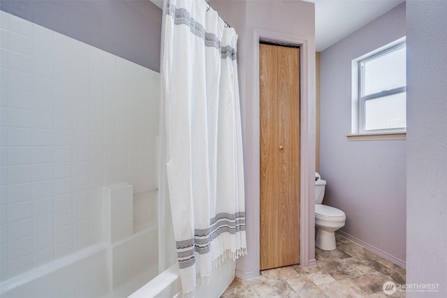 6713 135th E, Puyallup, WA 98373 - full bathroom featuring toilet and shower / bath combination with curtain