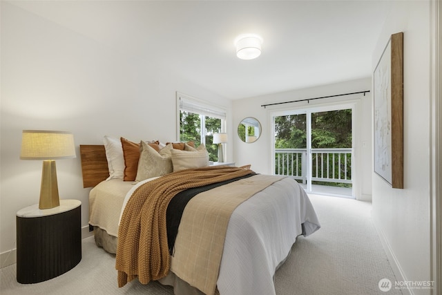 1222 6th Ave N, Seattle, WA 98109 - bedroom featuring carpet flooring and access to outside