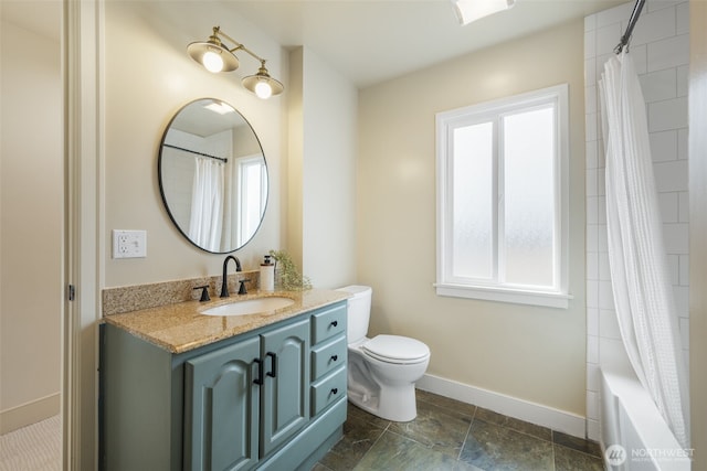 1222 6th Ave N, Seattle, WA 98109 - bathroom with vanity and shower / bathtub combination with curtain