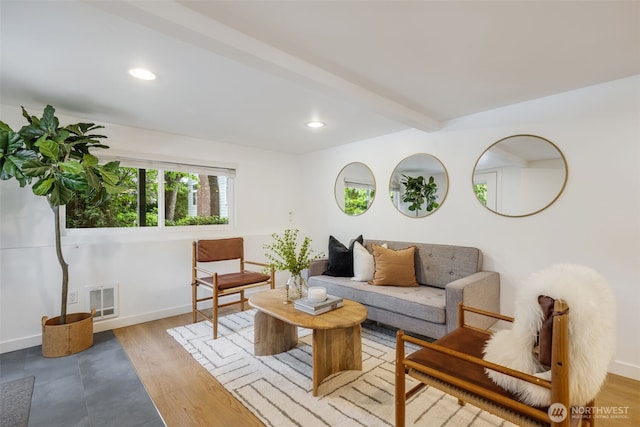 1222 6th Ave N, Seattle, WA 98109 - living area with recessed lighting and wood finished floors