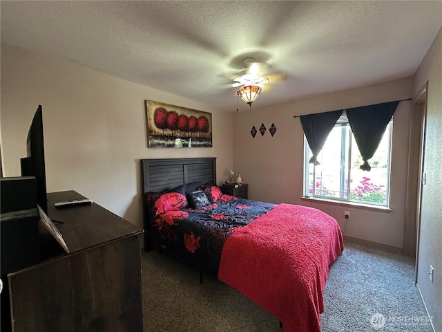 15015 105th Ave SE, Yelm, WA 98597 - bedroom with carpet flooring, ceiling fan, and a textured ceiling