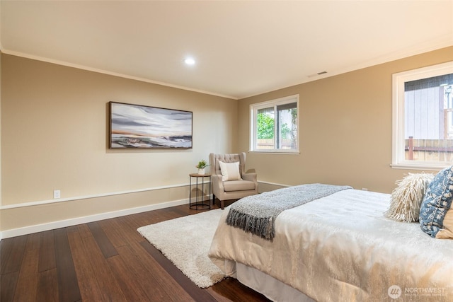 3918 Commencement Bay Dr, Tacoma, WA 98407 - bedroom with wood finished floors, ornamental molding, and recessed lighting