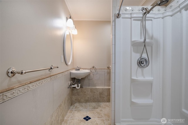 3918 Commencement Bay Dr, Tacoma, WA 98407 - full bathroom featuring a shower and ornamental molding