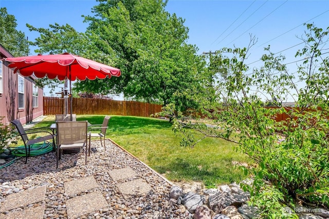 101 E 8th St, Lind, WA 99341 - fenced backyard with outdoor dining space and a patio
