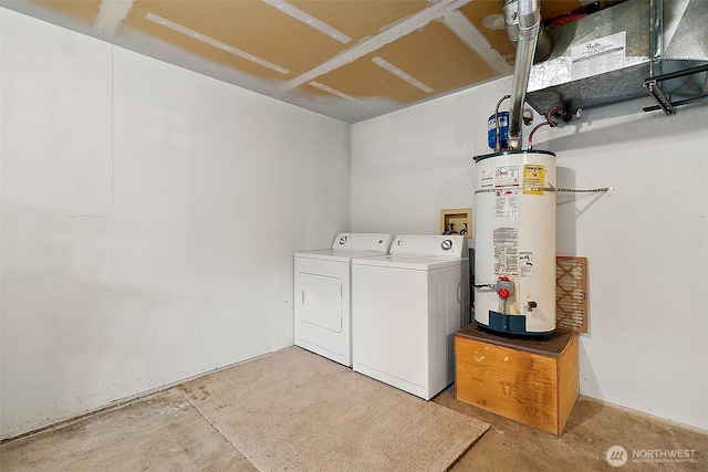 3117 243rd Street Ct E, Spanaway, WA 98387 - laundry area with secured water heater and washing machine and dryer