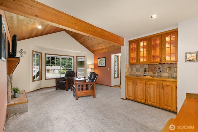 44520 SE 144th St, North Bend, WA 98045 - living room with light colored carpet, recessed lighting, and an office area