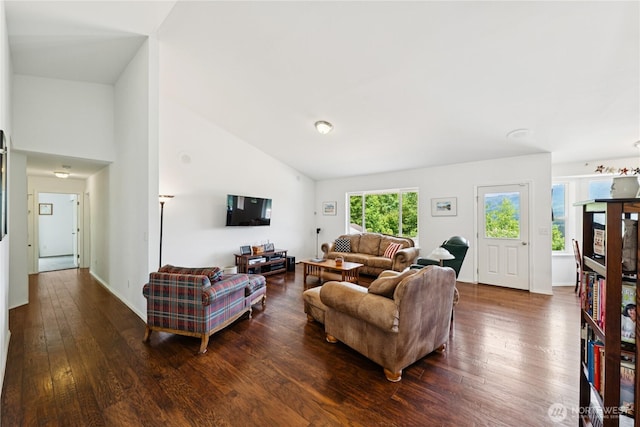 22655 Nature View Dr, Sedro Woolley, WA 98284 - living room with hardwood / wood-style floors and high vaulted ceiling