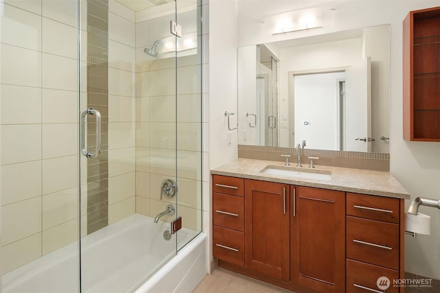 10650 NE 9th Pl Unit 2524, Bellevue, WA 98004 - bathroom with vanity, enclosed tub / shower combo, and tile patterned flooring