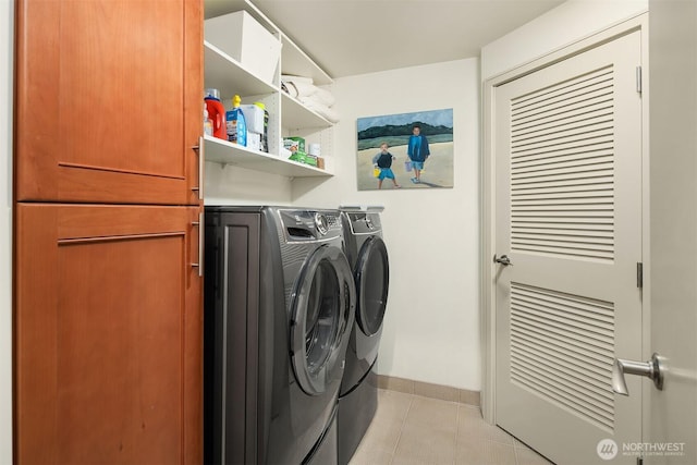 10650 NE 9th Pl Unit 2524, Bellevue, WA 98004 - laundry area featuring washer and dryer and light tile patterned flooring