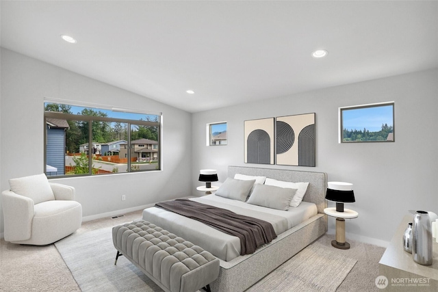 298 Hovey St, Buckley, WA 98321 - bedroom with carpet flooring, recessed lighting, and vaulted ceiling