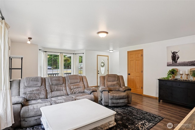 17230 Heather Ln SE, Yelm, WA 98597 - living room featuring dark wood-style floors