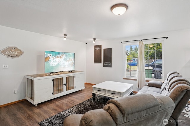 17230 Heather Ln SE, Yelm, WA 98597 - living area with dark wood finished floors and baseboards