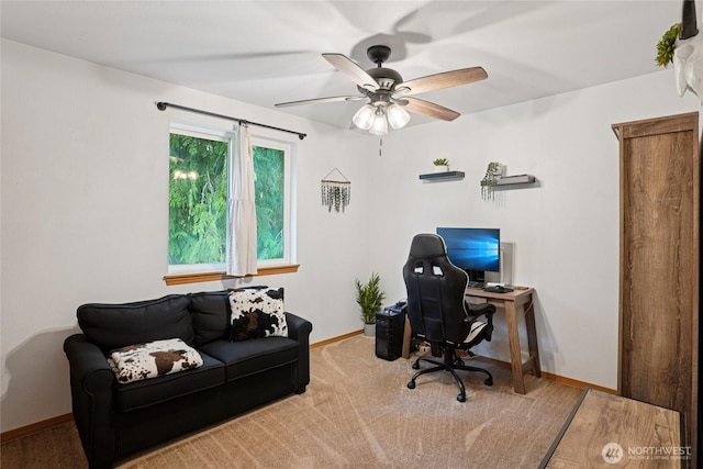 17230 Heather Ln SE, Yelm, WA 98597 - office space with a ceiling fan and carpet