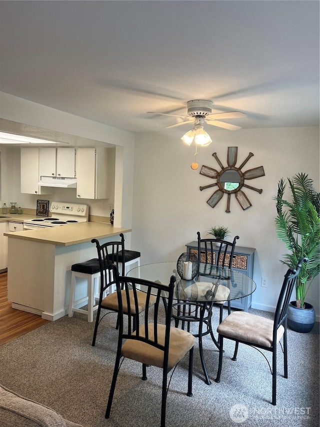 4800 200th St SW Unit E205, Lynnwood, WA 98036 - dining space featuring a ceiling fan