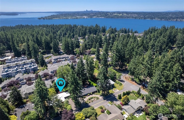 7623 NE 123rd St, Kirkland, WA 98034 - aerial view of property and surrounding area featuring a nearby body of water and nearby suburban area
