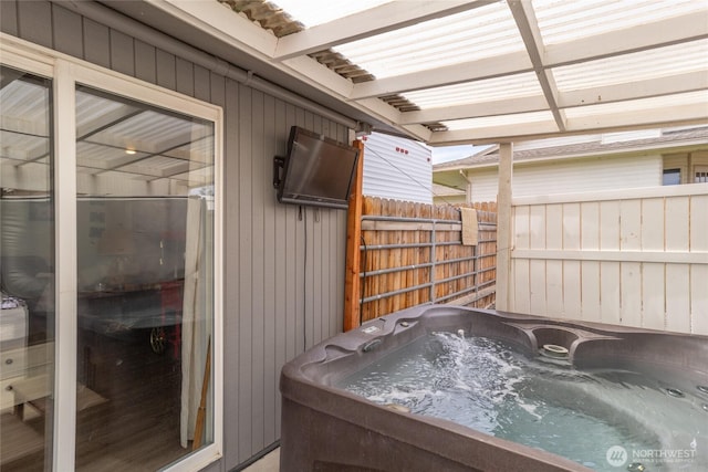 327 N Grape Dr, Moses Lake, WA 98837 - view of patio / terrace with a hot tub