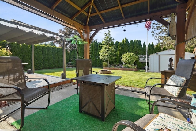 16 NW 23rd St, Battle Ground, WA 98604 - view of patio featuring a storage shed and a gazebo