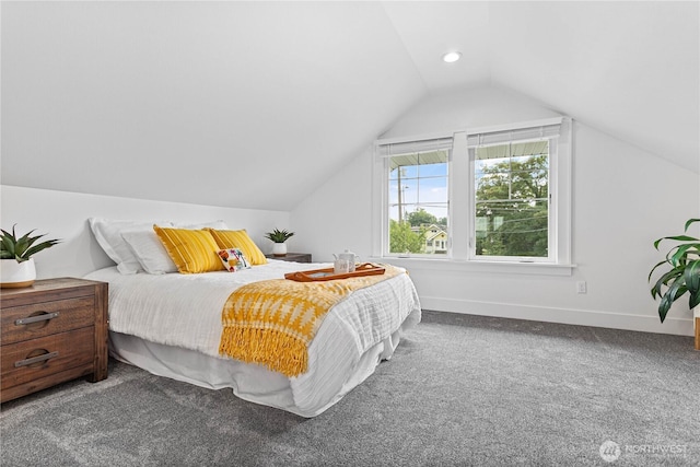 1584 Main St, Lynden, WA 98264 - bedroom featuring lofted ceiling and carpet flooring