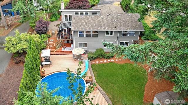 12350 SE 96th Pl, Renton, WA 98056 - view from above of property with a pool