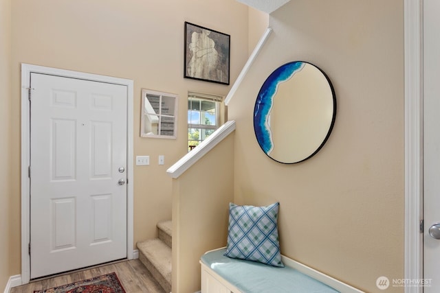 14908 NE 70th St, Vancouver, WA 98682 - entryway featuring wood finished floors and stairs