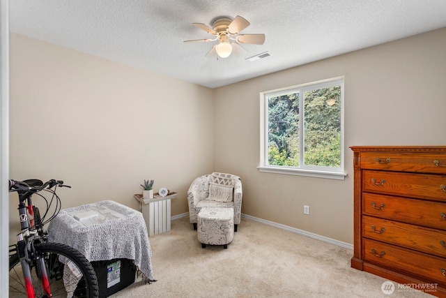 14908 NE 70th St, Vancouver, WA 98682 - bedroom with light colored carpet, ceiling fan, and a textured ceiling