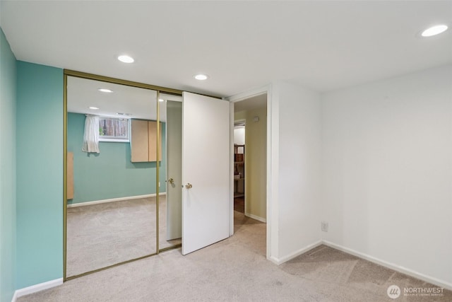806 SW 126th St, Seattle, WA 98146 - unfurnished bedroom featuring carpet flooring, a closet, and recessed lighting