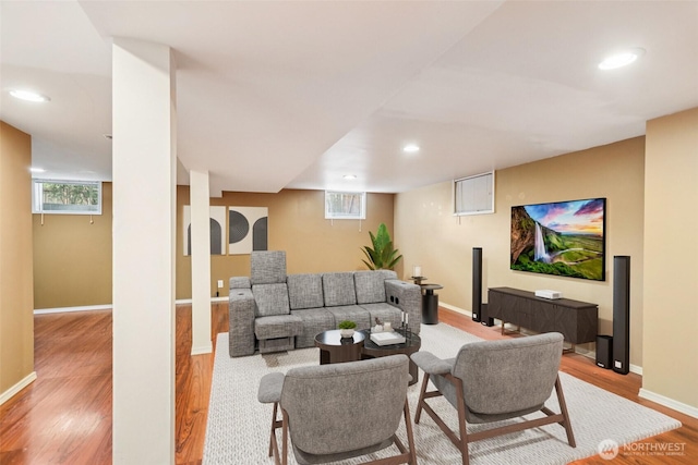 806 SW 126th St, Seattle, WA 98146 - living room featuring wood finished floors, recessed lighting, and plenty of natural light