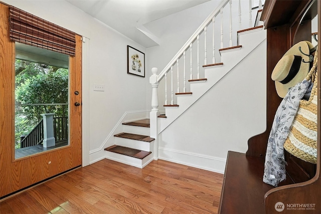 3647 Renton Ave S, Seattle, WA 98144 - entrance foyer with stairs and wood finished floors