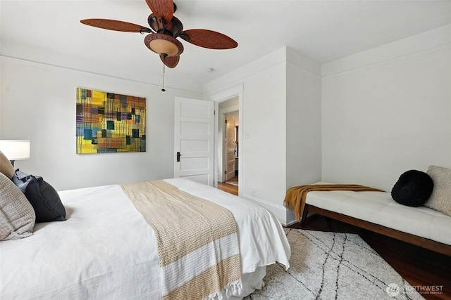 3647 Renton Ave S, Seattle, WA 98144 - bedroom with wood finished floors and a ceiling fan