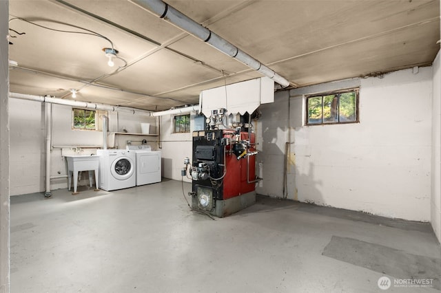 1157 N 78th St, Seattle, WA 98103 - garage with separate washer and dryer and a heating unit