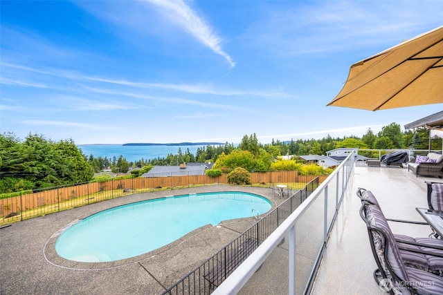 8717 182nd Pl SW, Edmonds, WA 98026 - view of pool with a fenced backyard and a water view