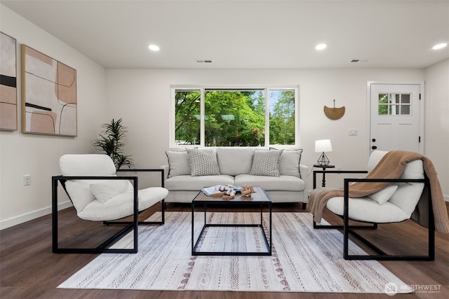 754 SW Oak Rd, Port Orchard, WA 98367 - living room featuring wood finished floors and recessed lighting