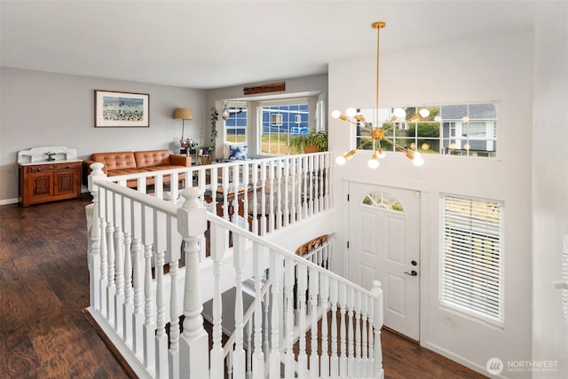 2954 Lowren Loop, Port Orchard, WA 98366 - stairway with a chandelier and wood finished floors