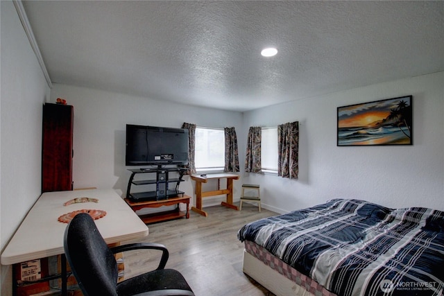 7493 State Route 9, Sedro Woolley, WA 98284 - bedroom with a textured ceiling, wood finished floors, and recessed lighting