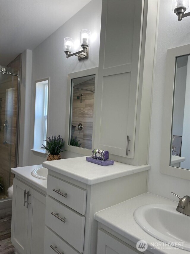 926 N Rock Rose Ave, Sequim, WA 98382 - full bathroom with vanity and a shower with shower door