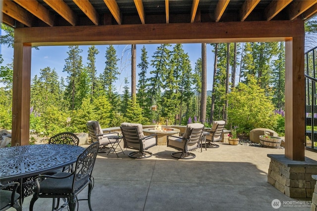 151 Miners Camp Way, Cle Elum, WA 98922 - view of patio featuring a fire pit and outdoor dining space