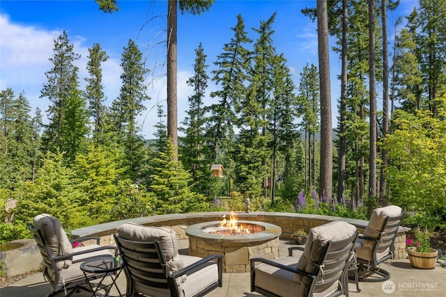 151 Miners Camp Way, Cle Elum, WA 98922 - view of patio featuring a fire pit