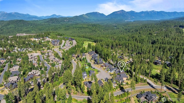 151 Miners Camp Way, Cle Elum, WA 98922 - aerial view of residential area featuring a forest and a mountain backdrop