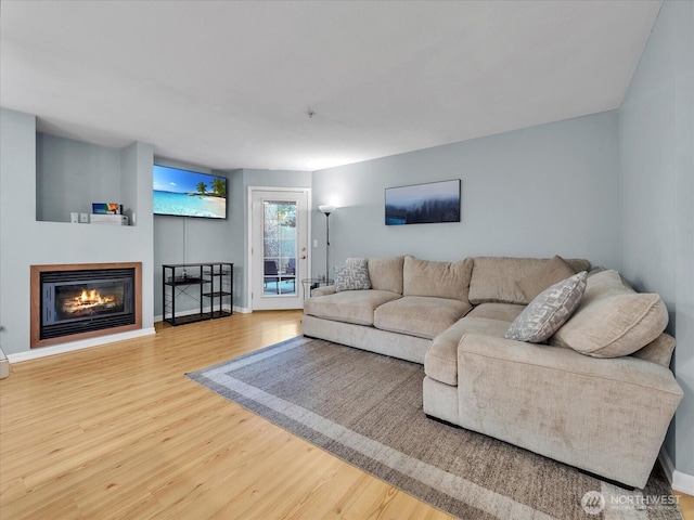 2218 S 336th St Unit 604, Federal Way, WA 98003 - living room with wood finished floors and a glass covered fireplace