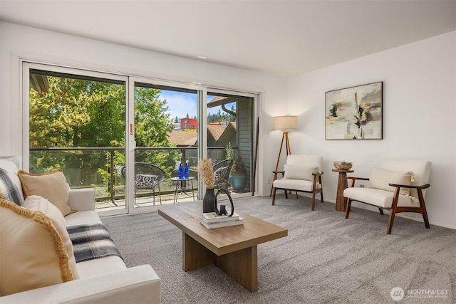 19428 Aurora Ave N Unit 427, Shoreline, WA 98133 - carpeted living area with healthy amount of natural light