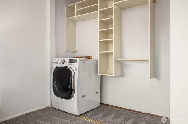 19428 Aurora Ave N Unit 427, Shoreline, WA 98133 - laundry area with washer / dryer and carpet