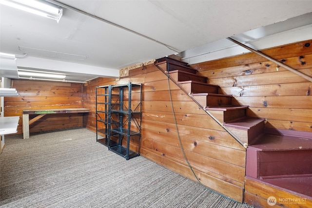 1116 N J St, Tacoma, WA 98403 - finished below grade area with carpet flooring and wood walls