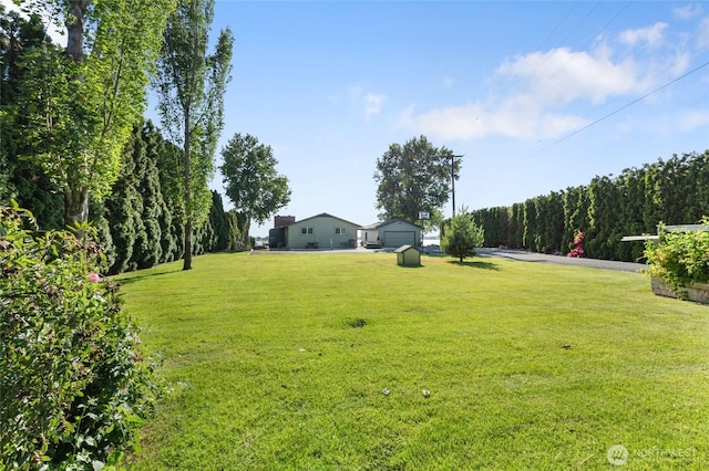 2102 NE Elgin Rd, Moses Lake, WA 98837 - view of green lawn featuring a detached garage