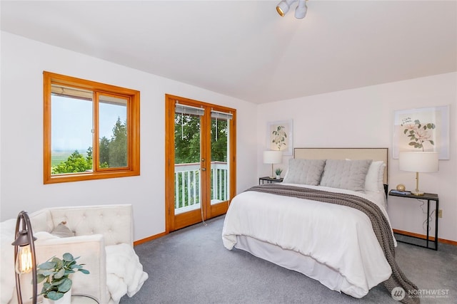 7401 E Heather Way, Everett, WA 98203 - carpeted bedroom featuring access to outside and vaulted ceiling