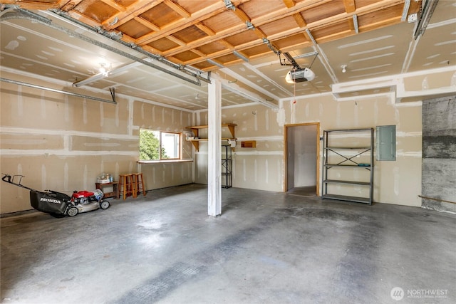 7401 E Heather Way, Everett, WA 98203 - garage with electric panel and a garage door opener