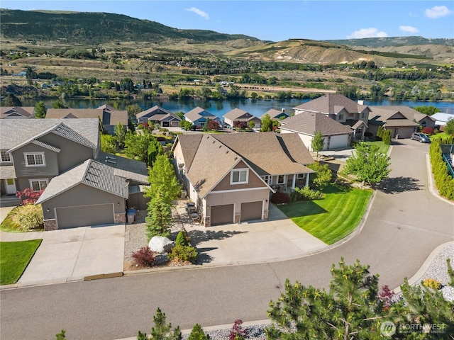 2835 Aspen Shores Dr, East Wenatchee, WA 98802 - aerial view of residential area featuring a water and mountain view