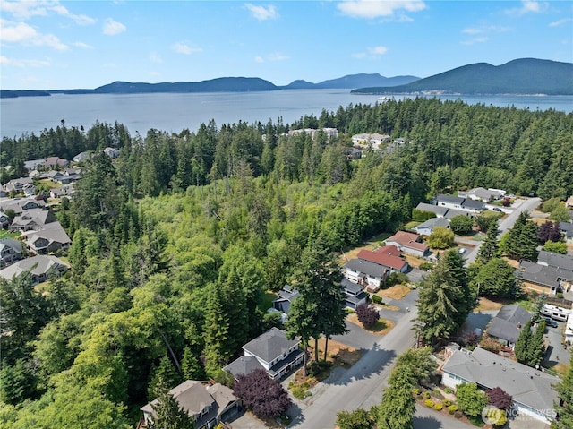 2702 Shannon Point Rd, Anacortes, WA 98221 - aerial view of property and surrounding area with a water and mountain view and nearby suburban area